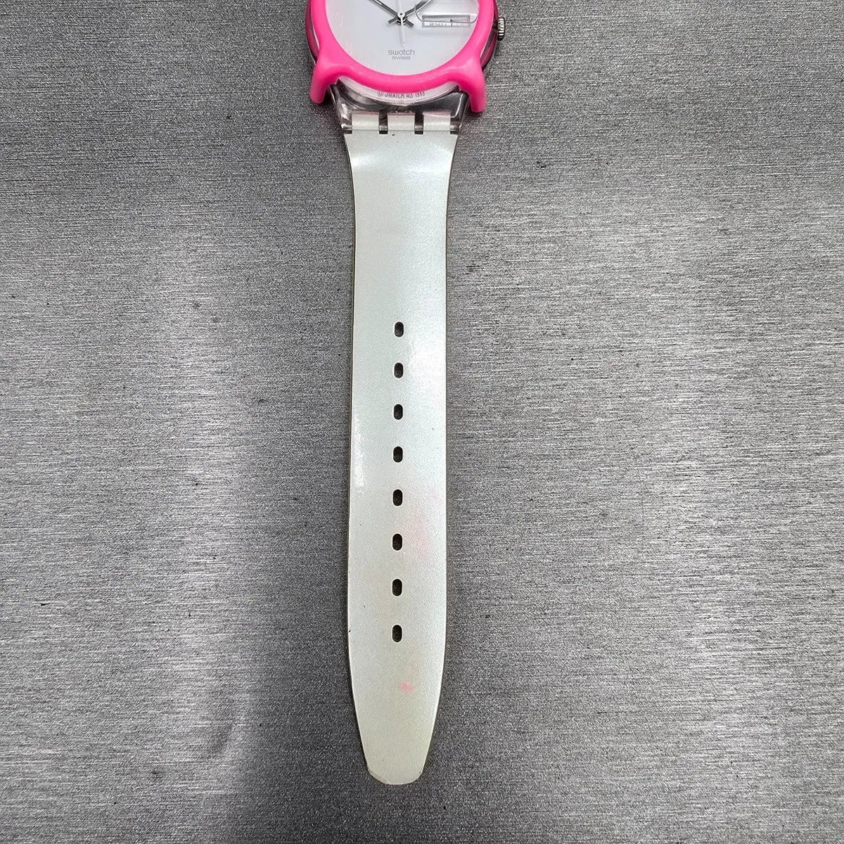Swatch Snowcovered Watch Men 34mm White Dial Clear Case Daydate GK733 New Batt3