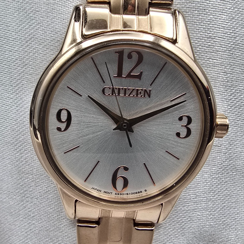 Citizen Watch Women 25mm Silver Dial Rose Gold Round EX0293-51A New Battery1