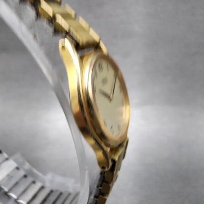 Seiko Watch Women 21mm Gold Dial Gold Tone Round 2C200369 New Battery Vintage3