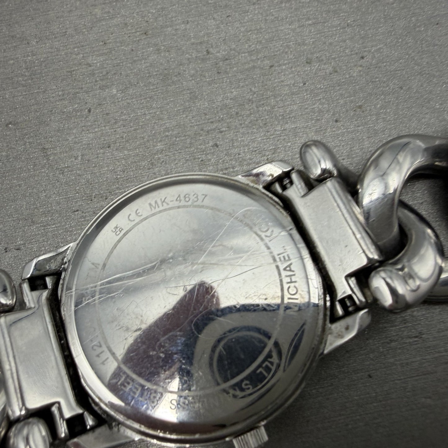 Michael Kors Elena Watch Women 35mm White Dial Silver Tone Round MK-4637 New Bat9
