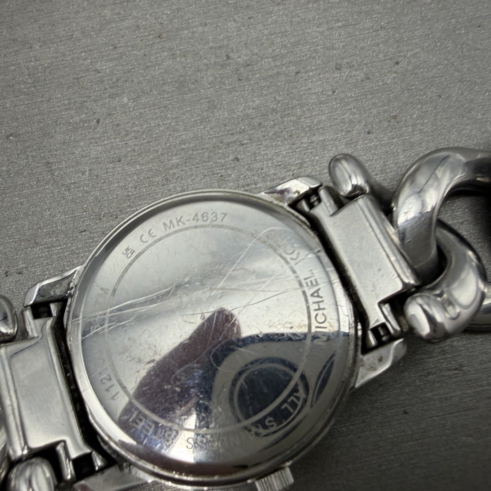 Michael Kors Elena Watch Women 35mm White Dial Silver Tone Round MK-4637 New Bat9