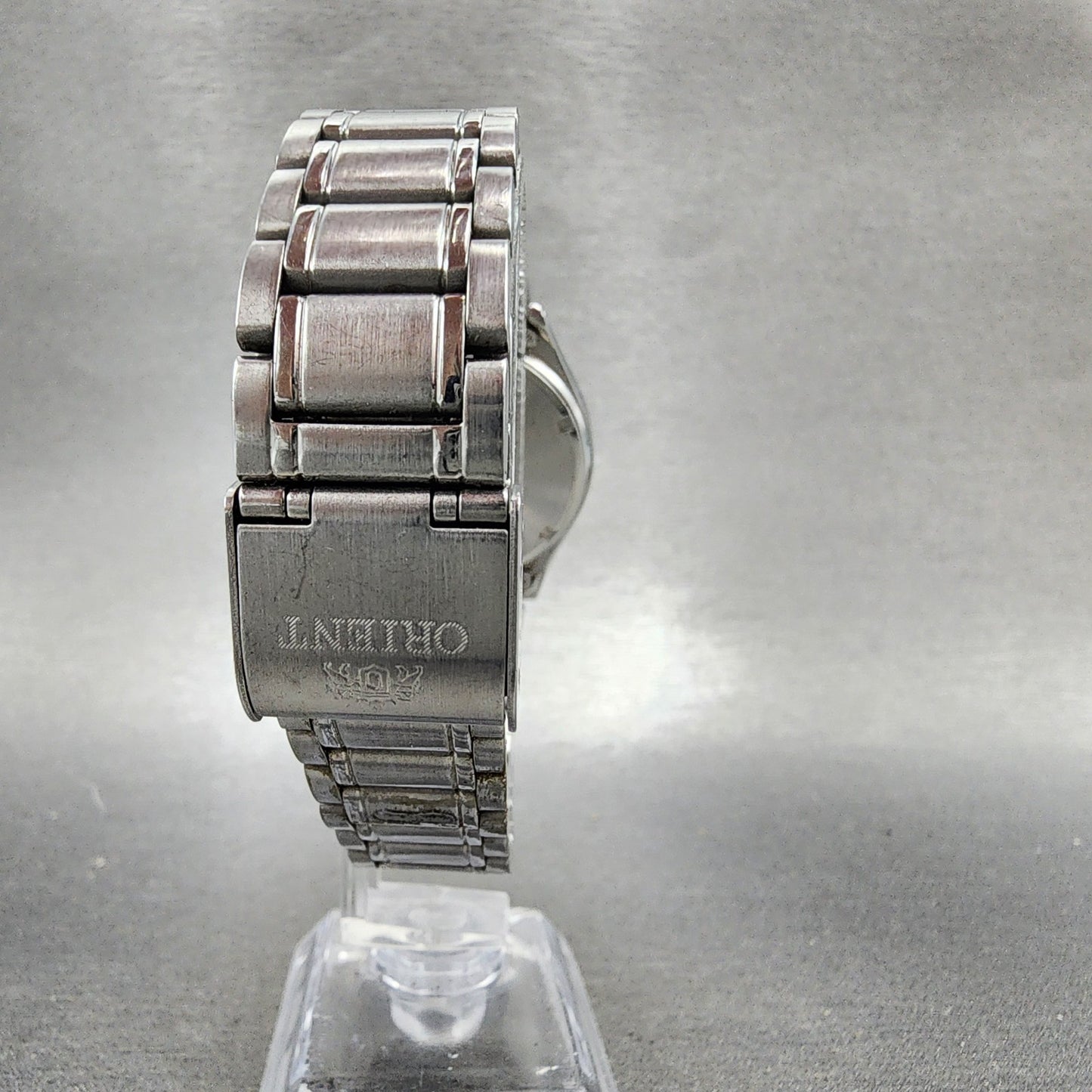 Orient Watch Men 35mm White Dial Silver Tone Daydate Round New Battery7