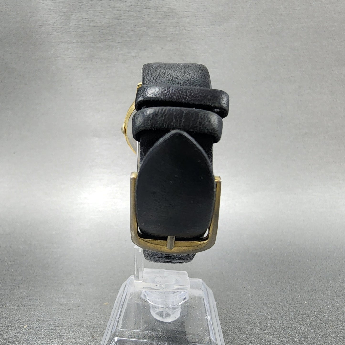 Seiko Watch Men 32mm Black Dial Gold Tone Round 26200209 New Battery VTG7
