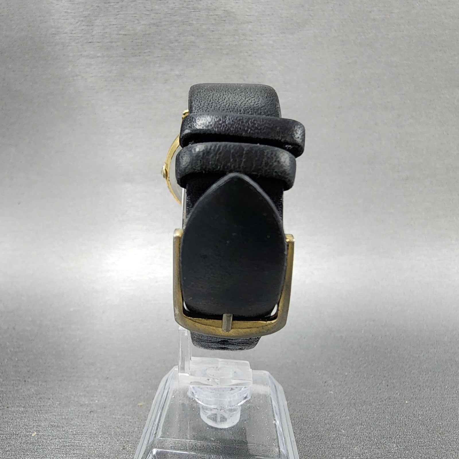 Seiko Watch Men 32mm Black Dial Gold Tone Round 26200209 New Battery VTG7