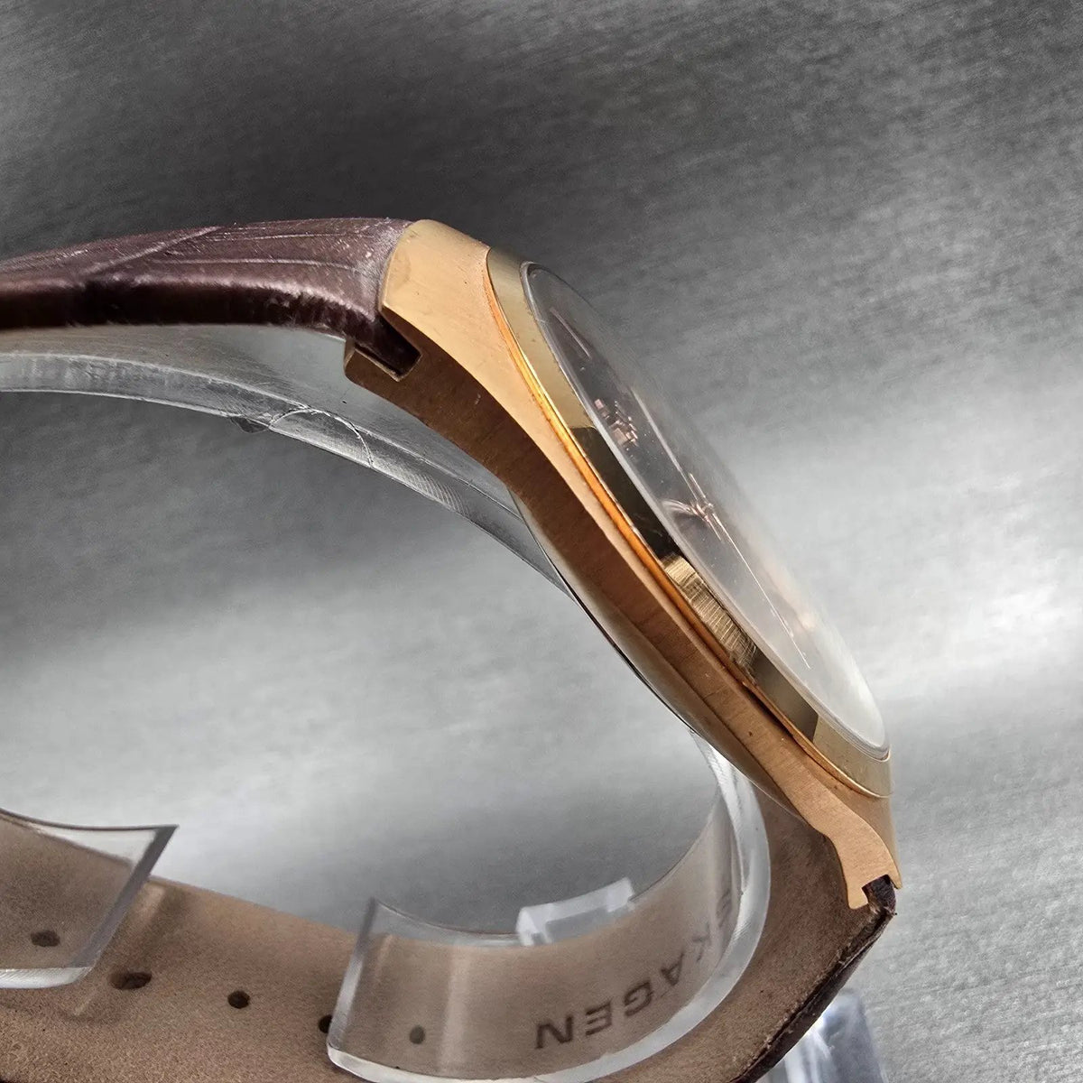 Skagen Watch Men 39mm Brown Dial Rose Gold Tone Date Round 925XLRLD New Battery3