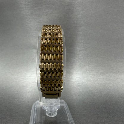 Seiko Tank Watch Women 12mm Champagne Dial Gold Tone 2e205079 New Battery7