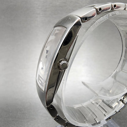 Seiko Premier Tank Watch Women 17mm White Dial Satinless Steel Rectangle New Bat