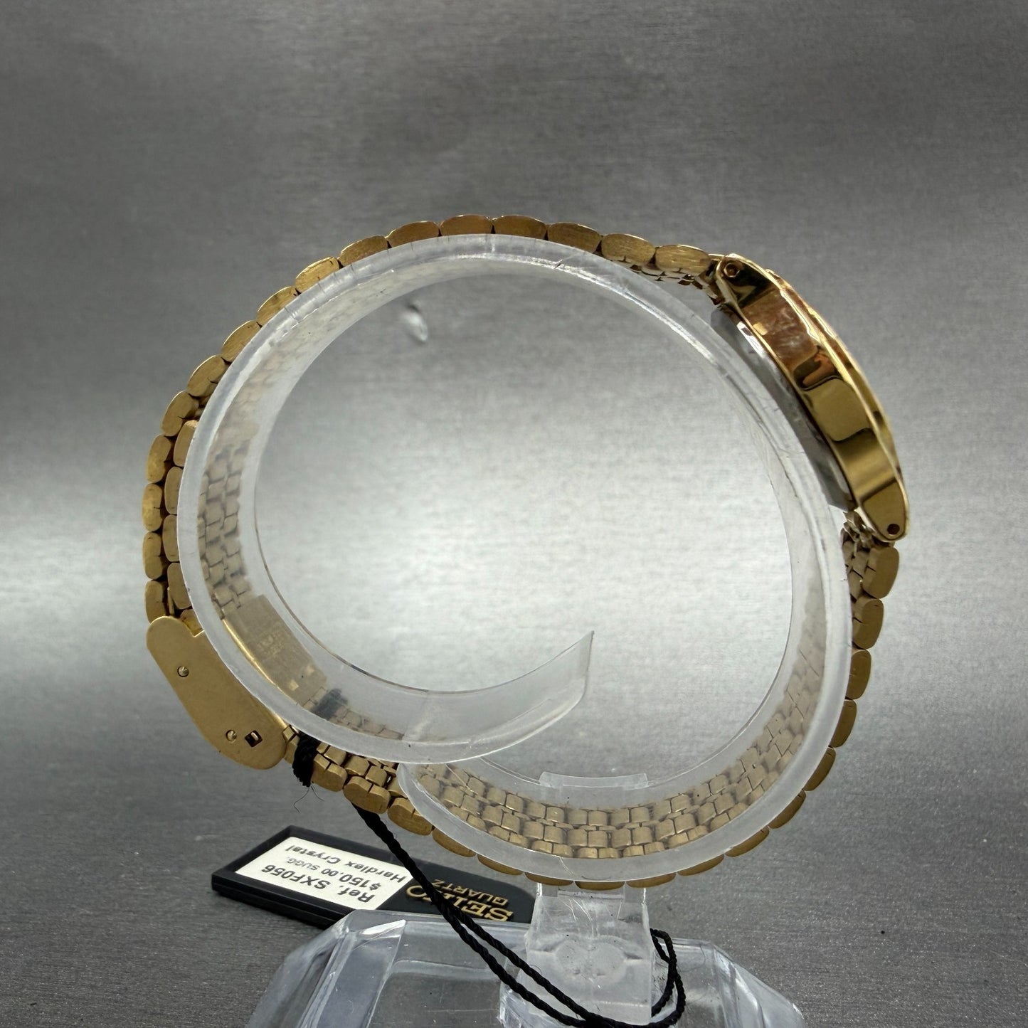 Seiko Watch Women 19mm Gold Dial Gold Tone Round V401-0099 NOS PARTS8