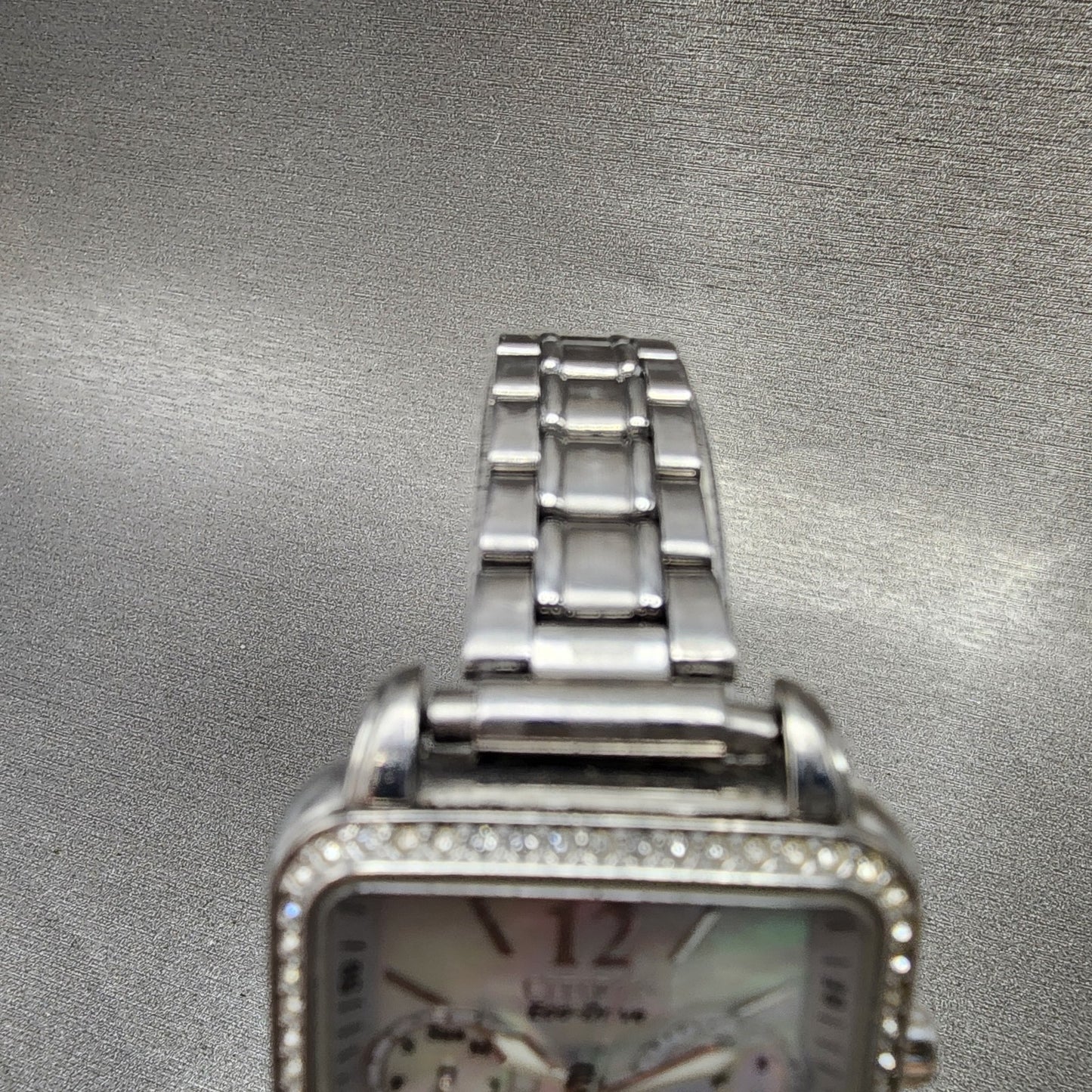 Citizen EcoDrive Tank Watch Women 32mm MOP Dial Silver Tone Daydate Runs4