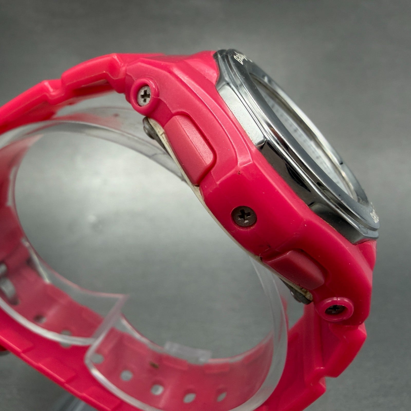 Casio Baby-G BGA-103 Watch Women 39mm Silver Dial Pink Analog Digital New batt3