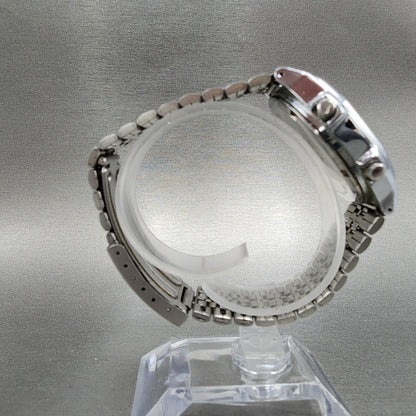 Seiko ALBA Digital Watch Men 36mm Silver Dial Alarm Chrono Y735-4A00 New Battery