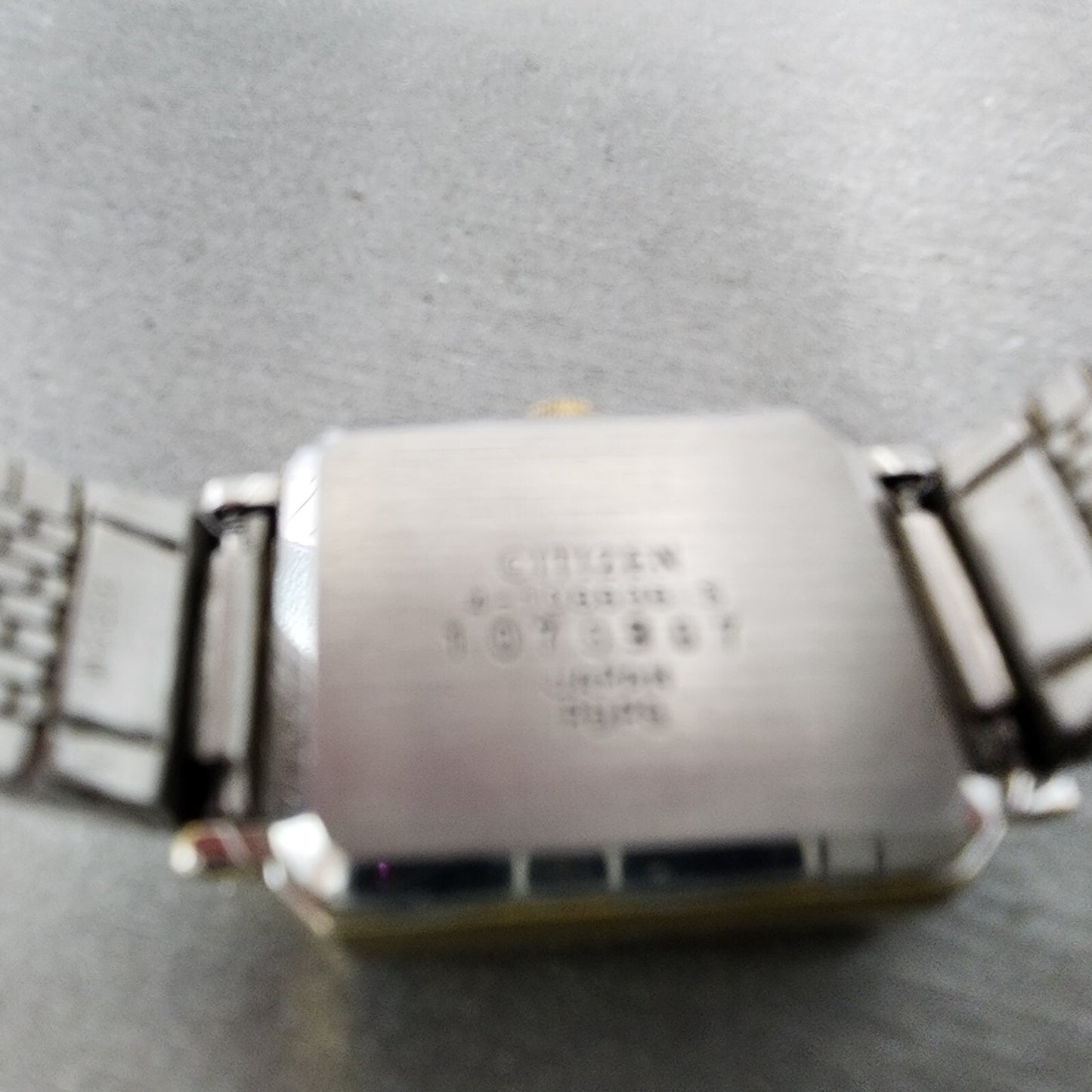 Citizen CQ Tank Watch Women 19mm Black Dial Two Tone Rectangle 4106636 New Batt9