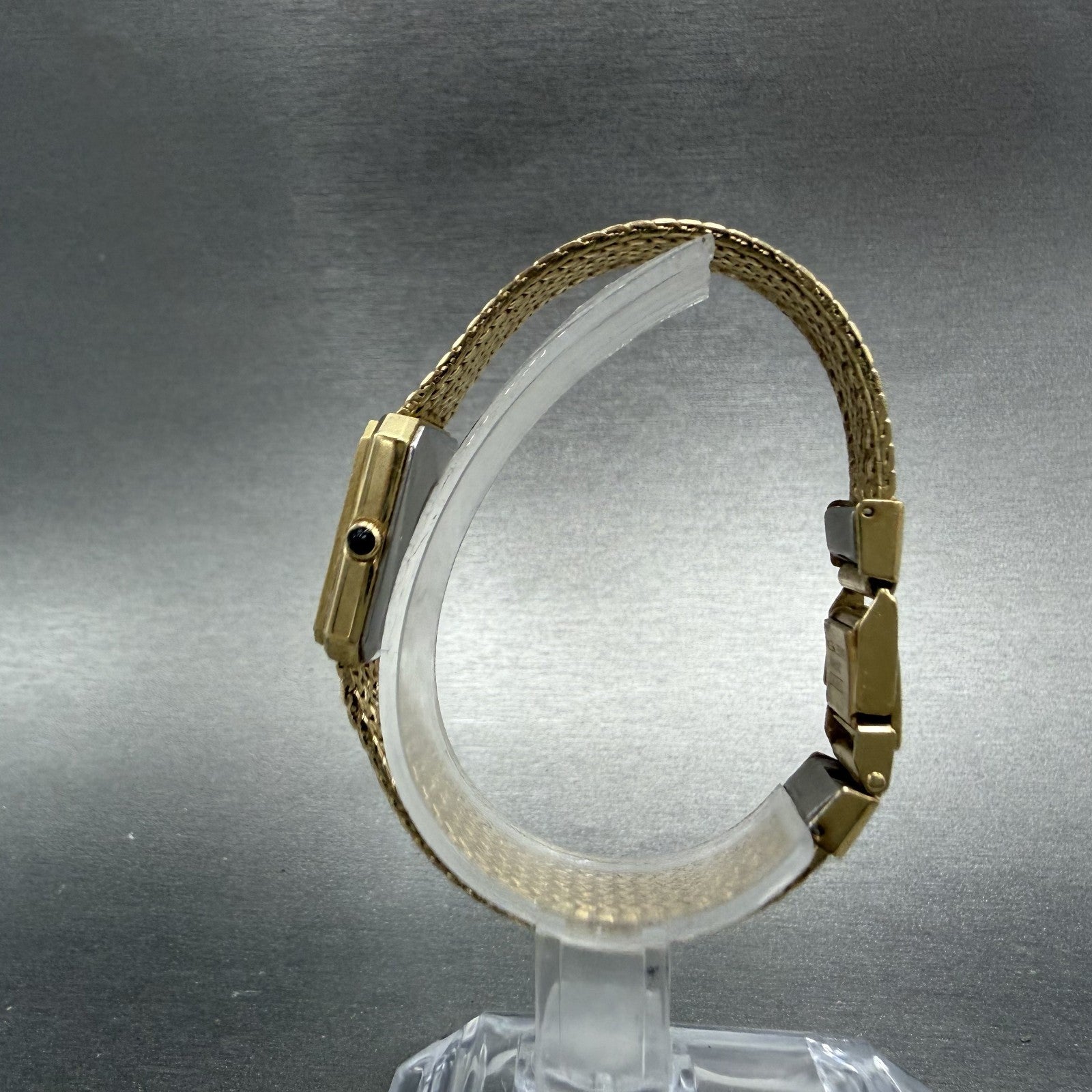 Seiko Lassale Tank Watch Women 20mm Champagne Dial Gold Tone VTG 2320-6039 PARTS7