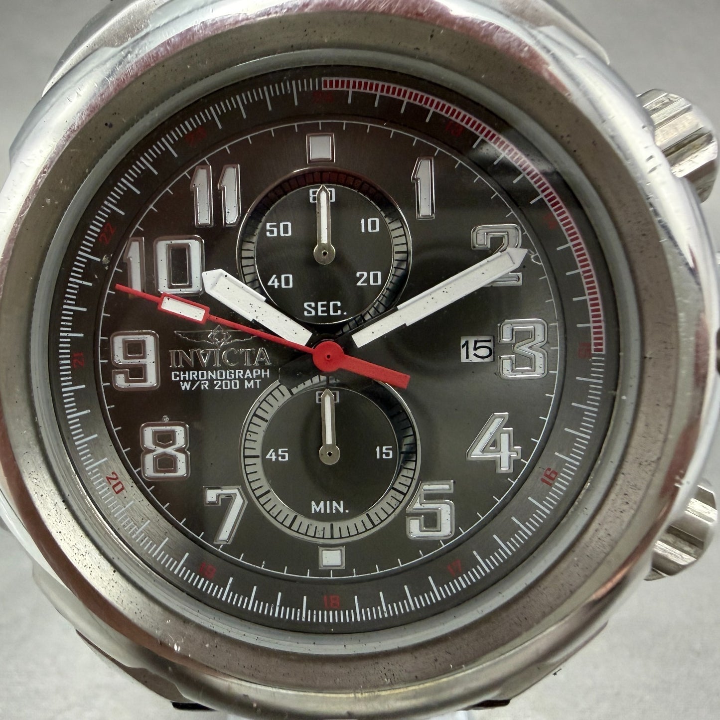 Invicta Pro Diver Chronograph Watch Men 52mm Gray Dial Steel Date 15068 Newbat1