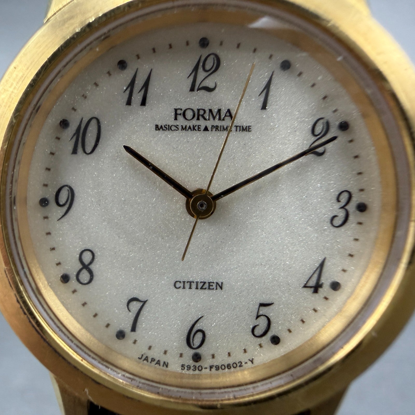 Citizen Forma Watch Women 24mm Cream Dial Gold Tone Round 5930-F90150 New Batt1