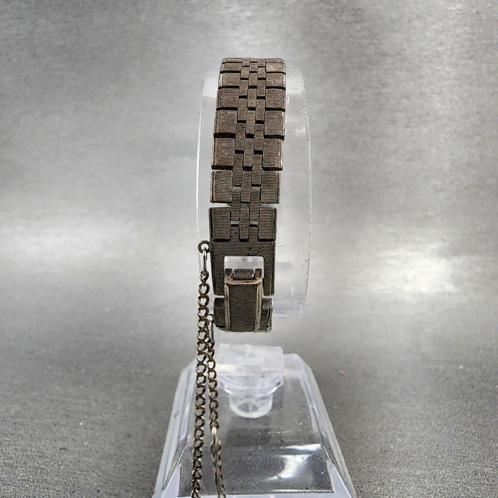 Seiko Tank Watch Women 12mm Silver Dial Silver Tone Rectangle Manual Wind Runs7