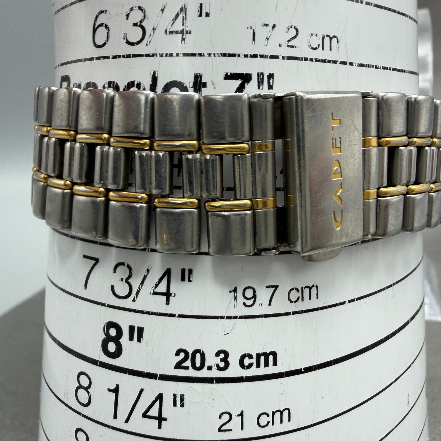 Seiko Cadet Watch Men 34mm White Dial Two Tone Round 5P31-6C50 New Battery10
