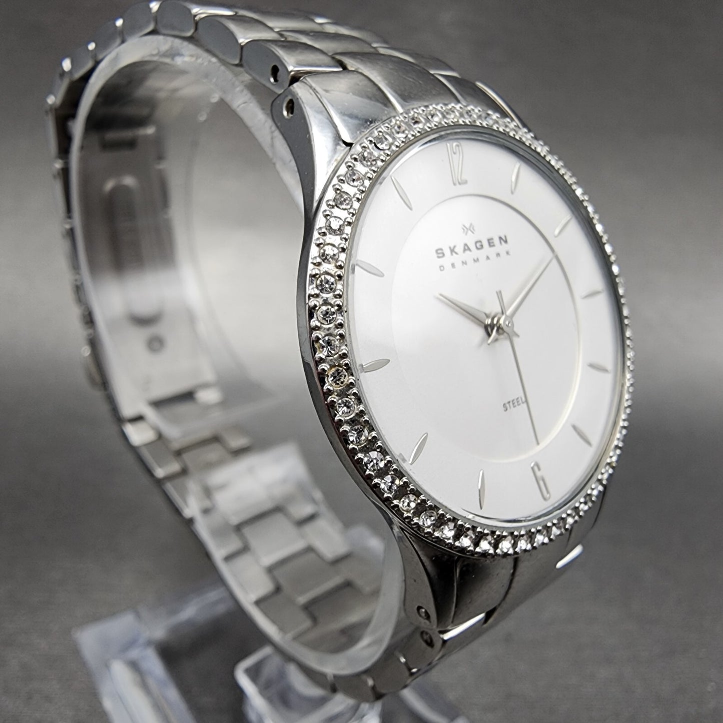 Skagen Watch Women 30mm White Dial Stainless Steel Round 347SSX New Battery3