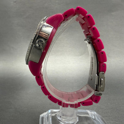 Michael Kors Ritz Watch Women 37mm Pink Dial Pink Tone Date Crystal New Battery6