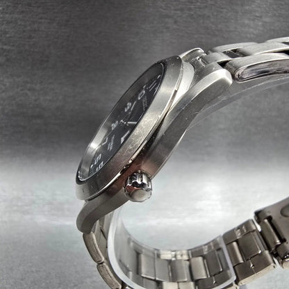 Seiko Watch Men 37mm Black Dial Titanium Daydate Round 7N43-0AB0 New Battery2