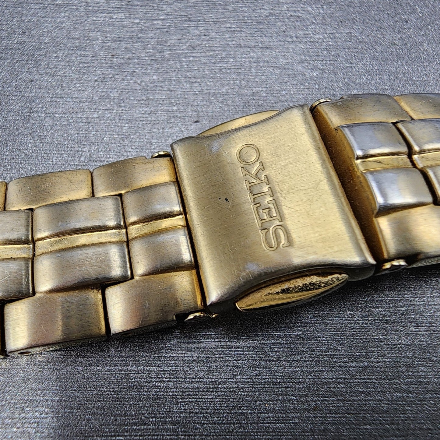 Seiko 32S2ZI Watch Bracelet 21mm Gold Tone Stainless Steel3