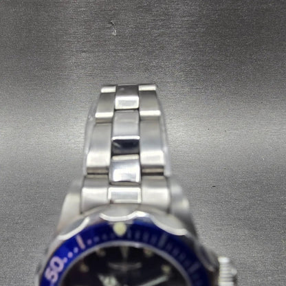 Invicta Pro Diver Watch Women 24mm Blue Dial Silver Tone Date 9177 New Battery Q4