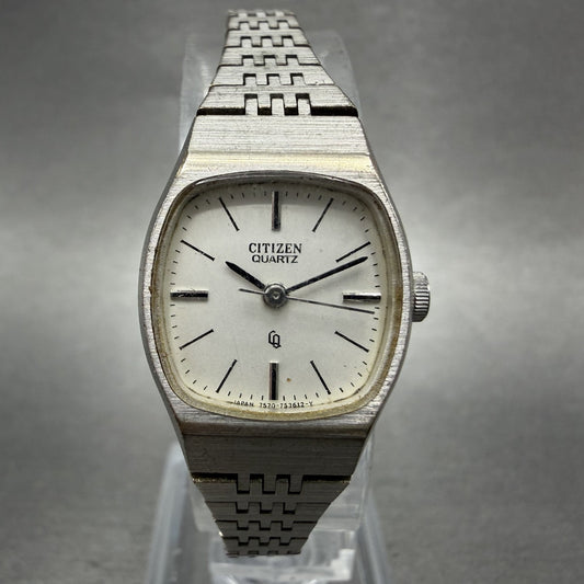 Citizen CQ Watch Women 18mm Silver Dial Silver Tone 4153511 New Battery0