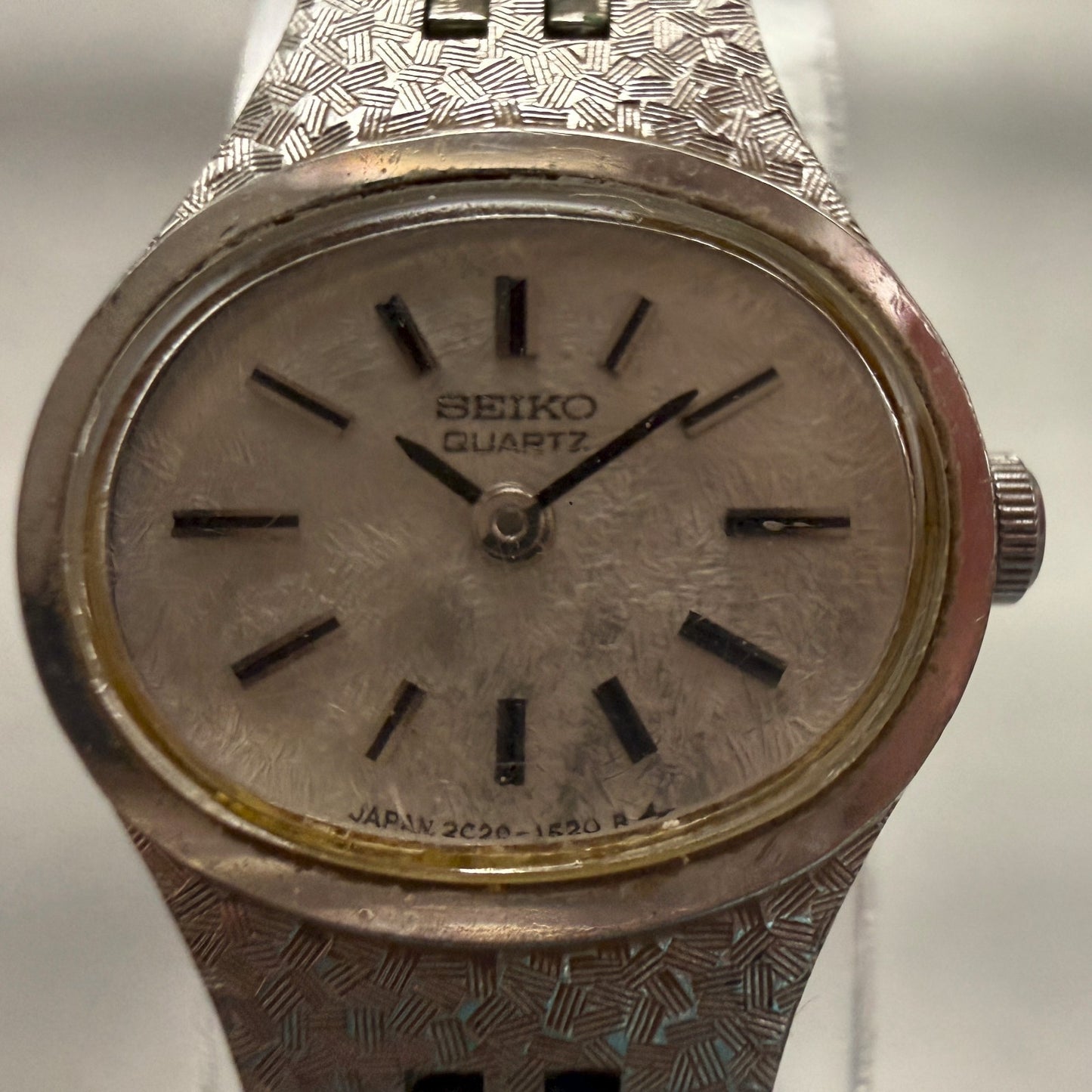Seiko Watch Women 18mm Silver Dial Silver Tone Oval 2020-5759 New Battery1