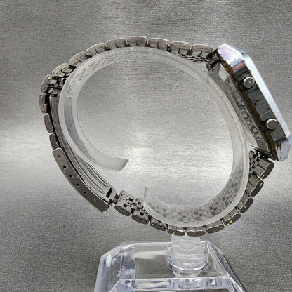 Seiko Digital Watch Men 33mm Alarm Chrono Steel Rectangle G7574050 PARTS9