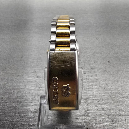 Seiko SQ Watch Women 24mm Silver Dial Two Tone Daydate Round 3E23-0A69 New Batt7