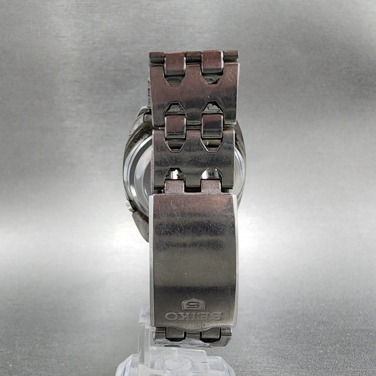 Seiko 5 Watch Men 37mm Silver Dial Steel Daydate Cushion 61198240 VTG PARTS8