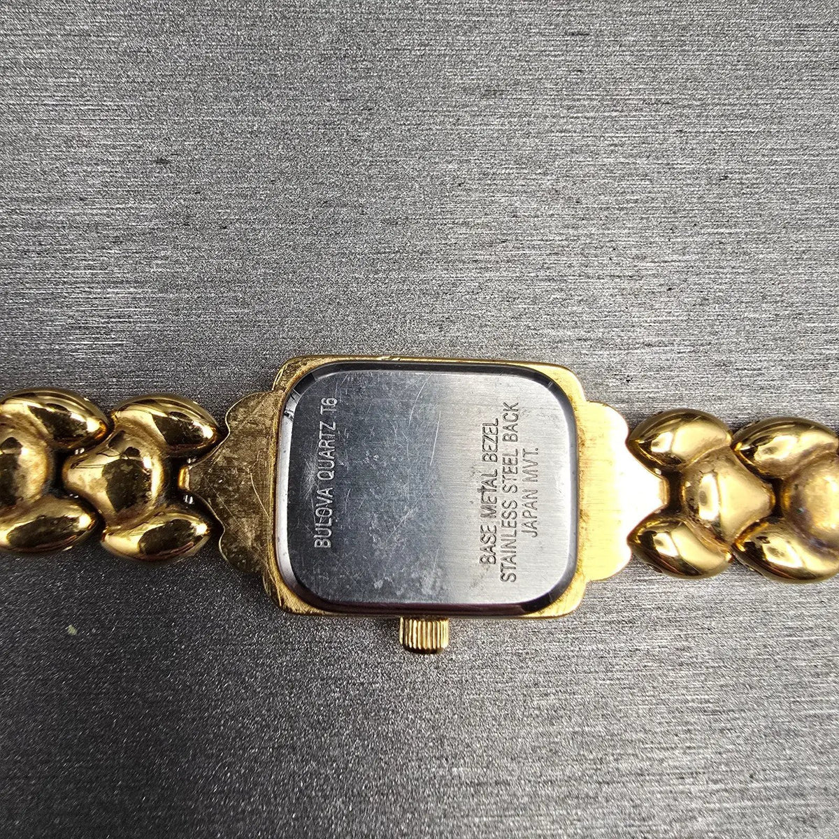 Bulova Tank Watch Women 16mm White Dial Gold Rectangle 97L86 New Battery VTG10