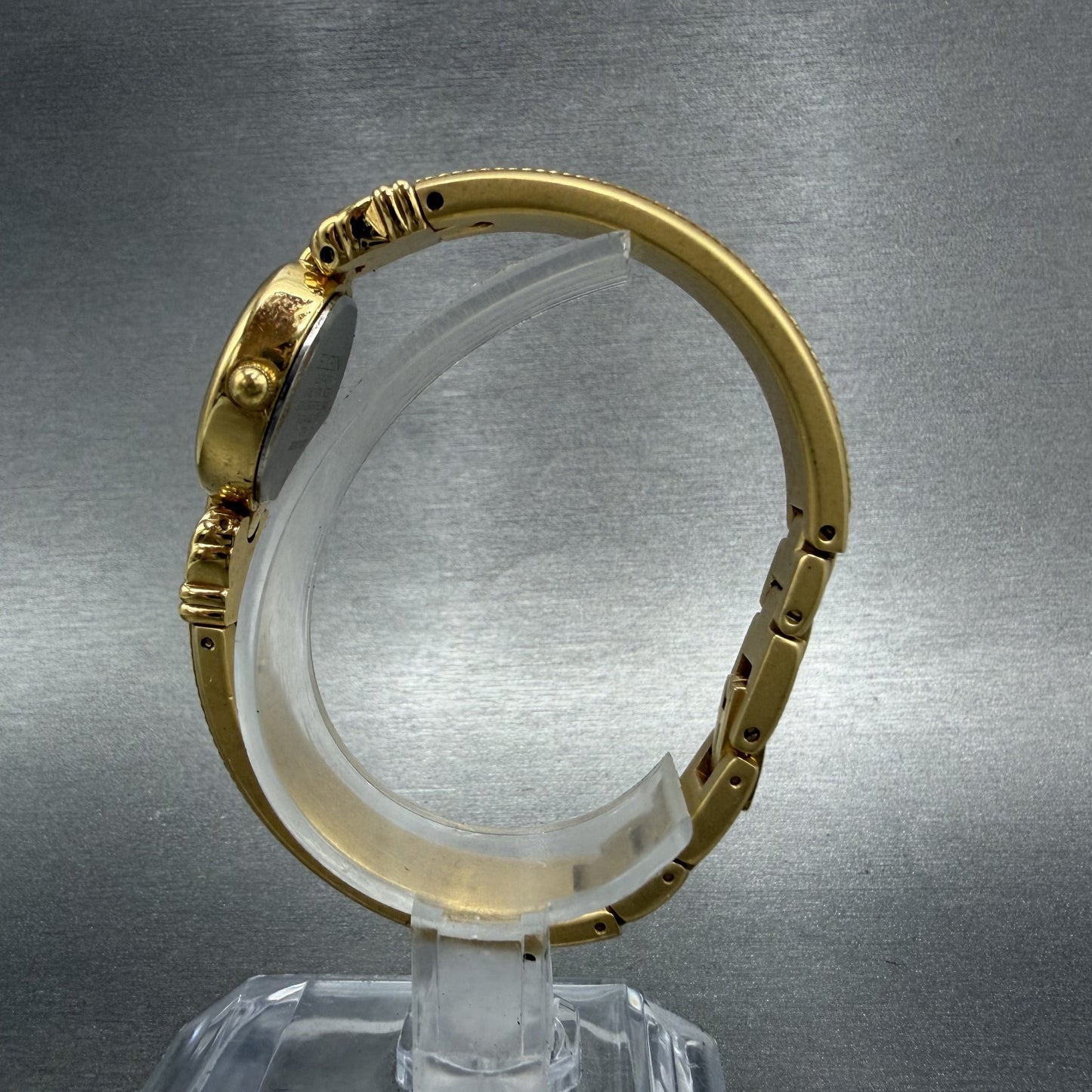 Elgin Watch Women 16mm Silver Dial Gold Tone Oval Bangle New Battery6