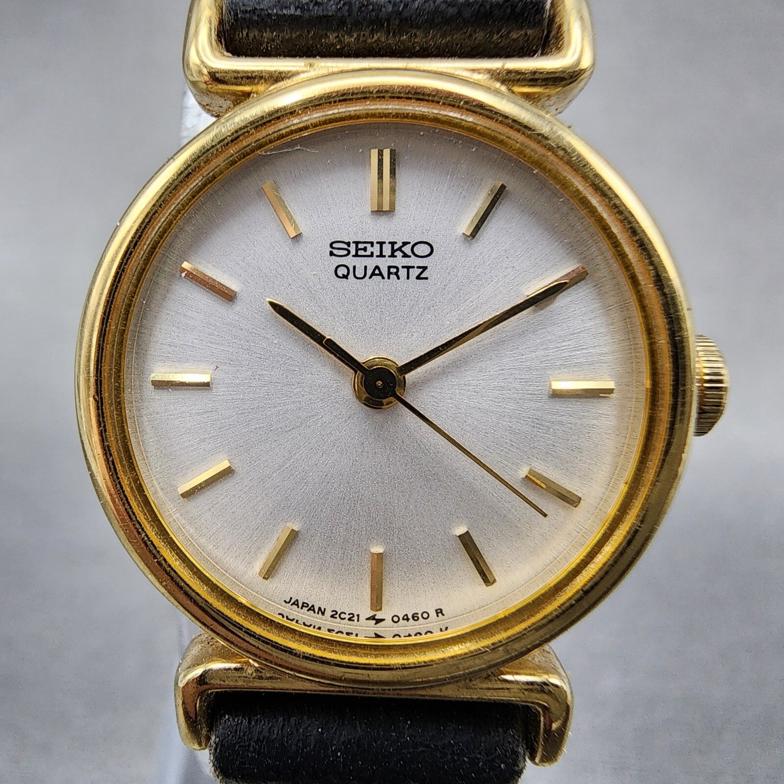 Seiko Watch Women 21mm Silver Dial Gold Tone Round 2c210100 New Battery READ!!!1