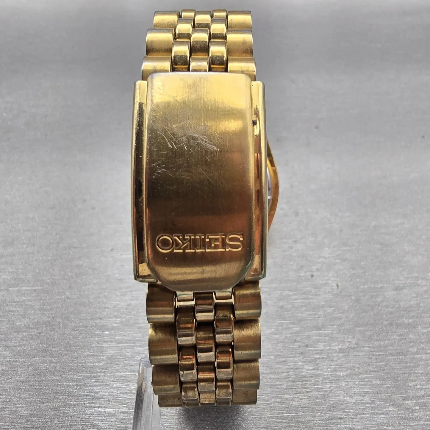 Seiko President Watch Men 36mm Black Dial Gold Tone Daydate 7N43-8111 NewBattery7