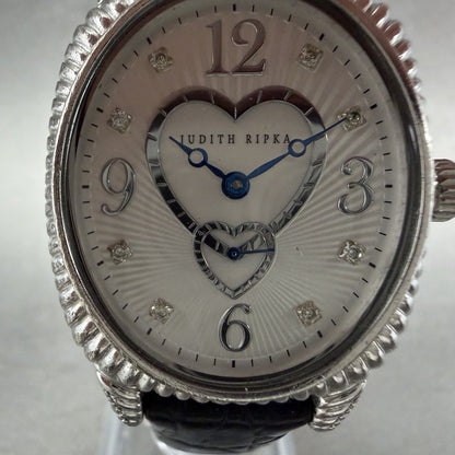 Judith Ripka Watch Women 29mm White Dial Sterling Silver Oval New Battery1