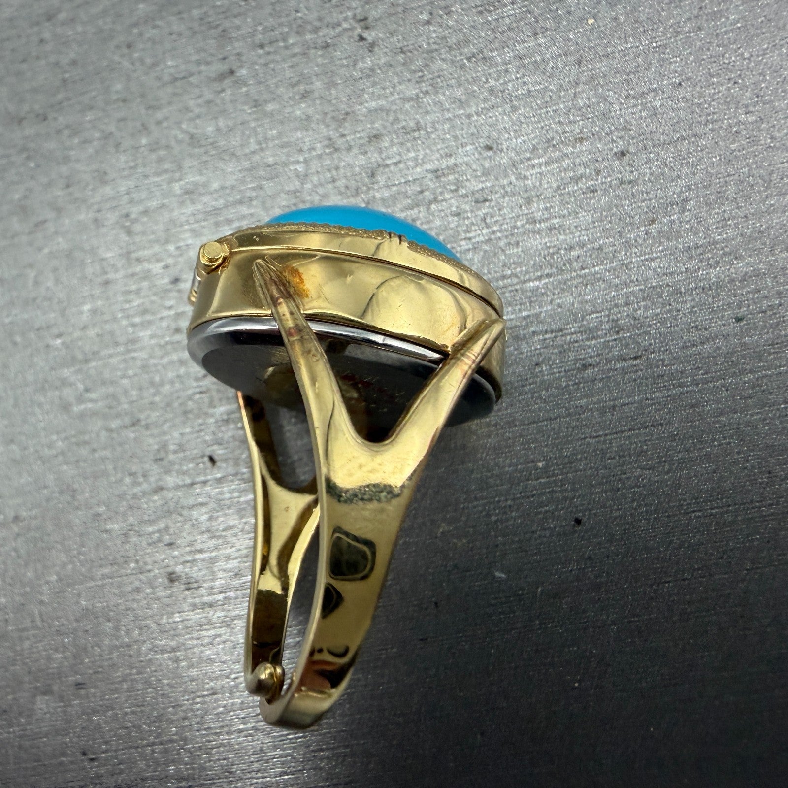 Orient Ring Watch Women 17mm Gold Dial Gold Blue Stone Hideaway A054A1-30 PARTS4