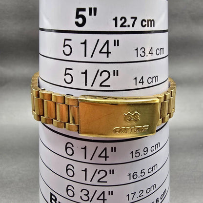 Seiko SQ Watch Women 24mm Gold Dial Gold Tone Daydate Round 2A23-0039 New Batt9