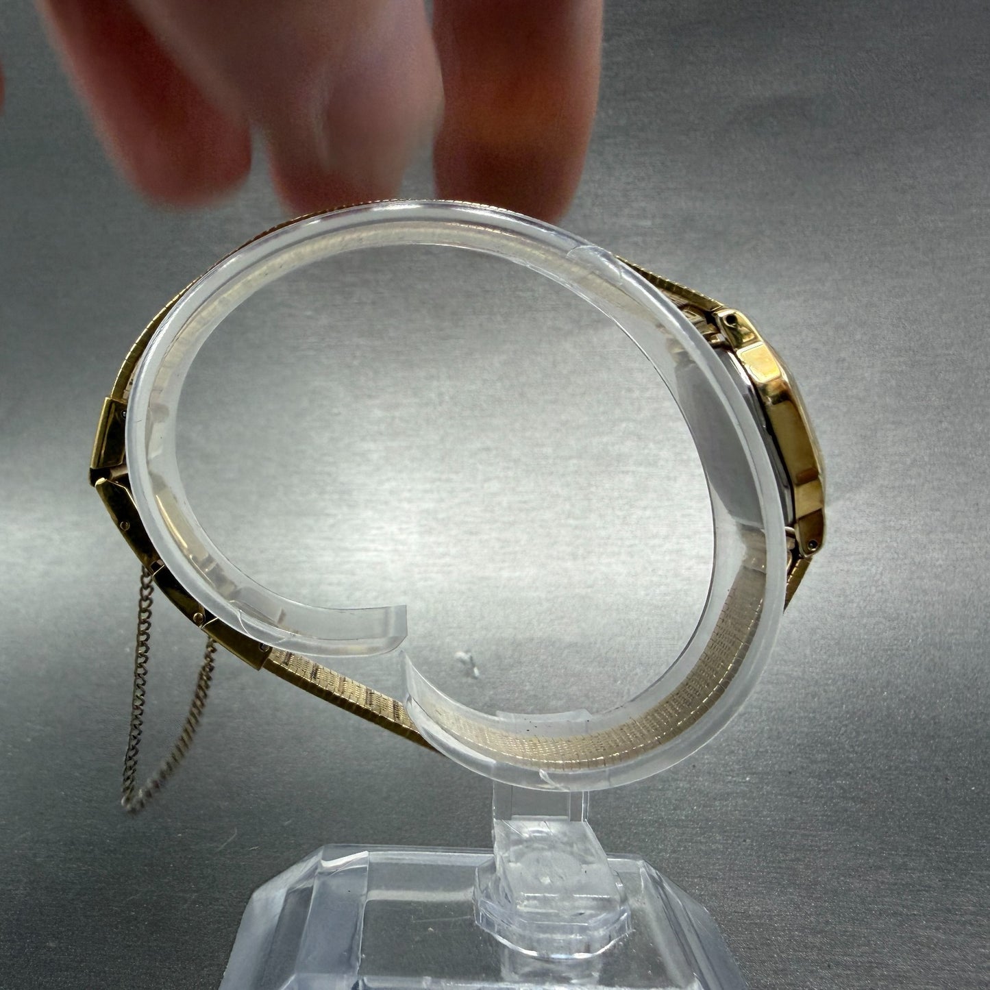 Seiko Watch Women 16mm Brown Dial Gold Tone Octagon 2c20-5769 New Battery8