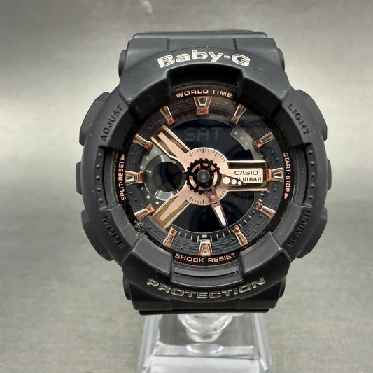 Casio Baby-G Watch Women 43mm Digital Rose Dial Black Tone BA-110RG New Battery0