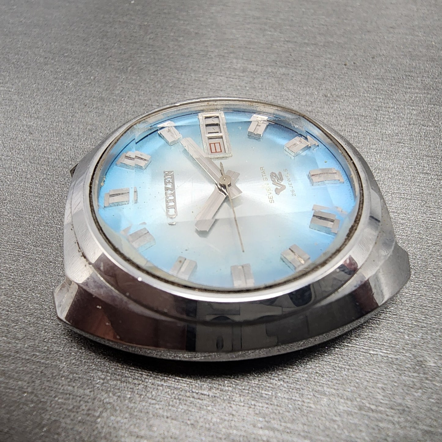 Citizen Sevenstar V2 Watch Men 38mm Blue Dial Steel Daydate 4771206 Auto PARTS4