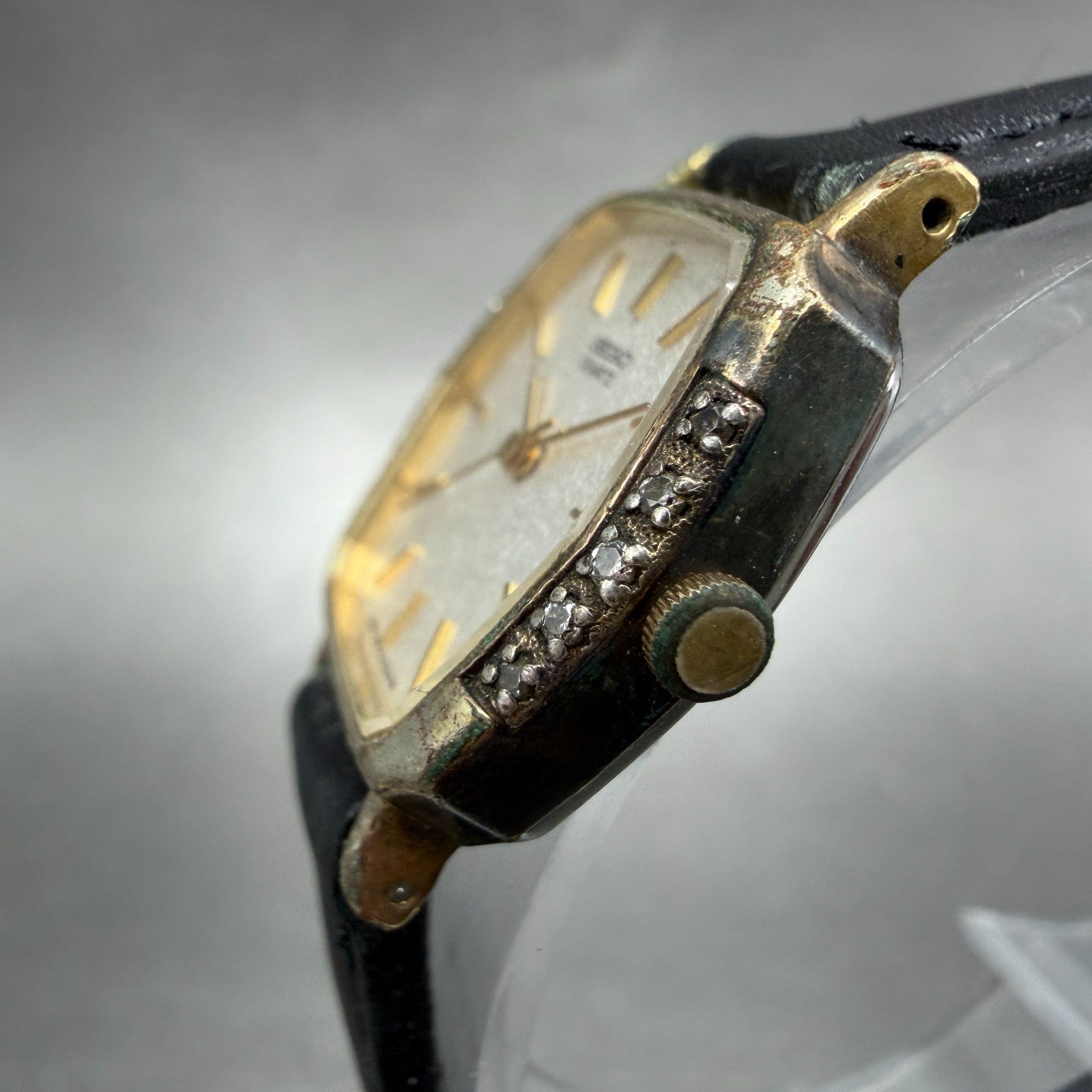 Seiko Watch Women 22mm Silver Dial Gold Tone Hexagon 1221-5110 New Battery VTG2