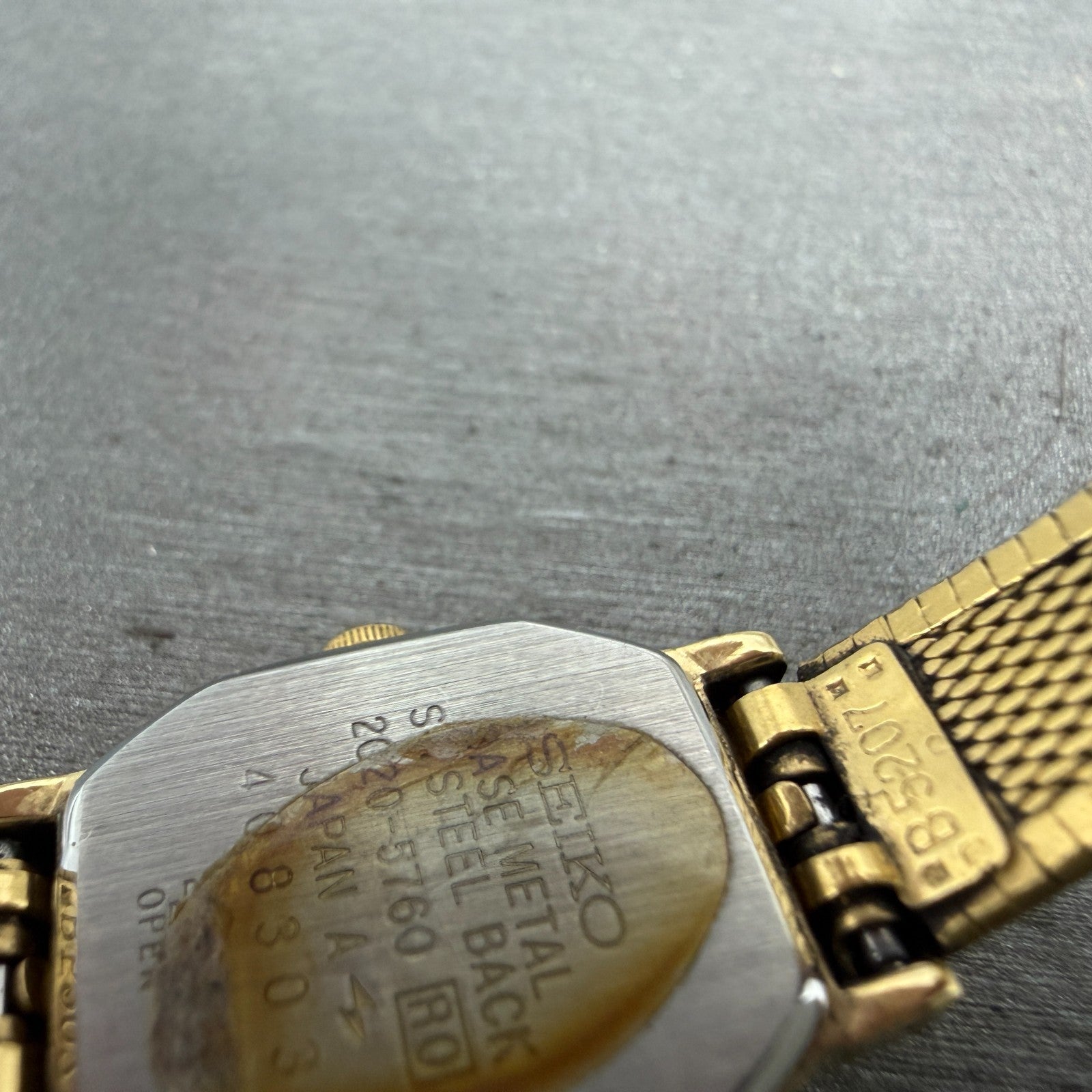 Seiko Watch Women 16mm Brown Dial Gold Tone Octagon 2c20-5760 New Battery VTG 6F9