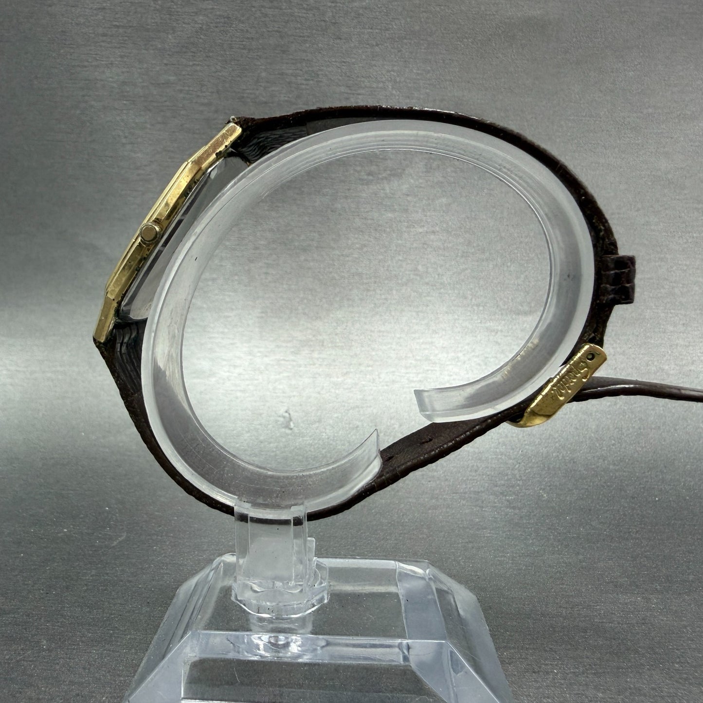 Seiko Lassale Tank Watch Men 28mm Champagne Dial Gold Tone 6020-5839 New Battery6