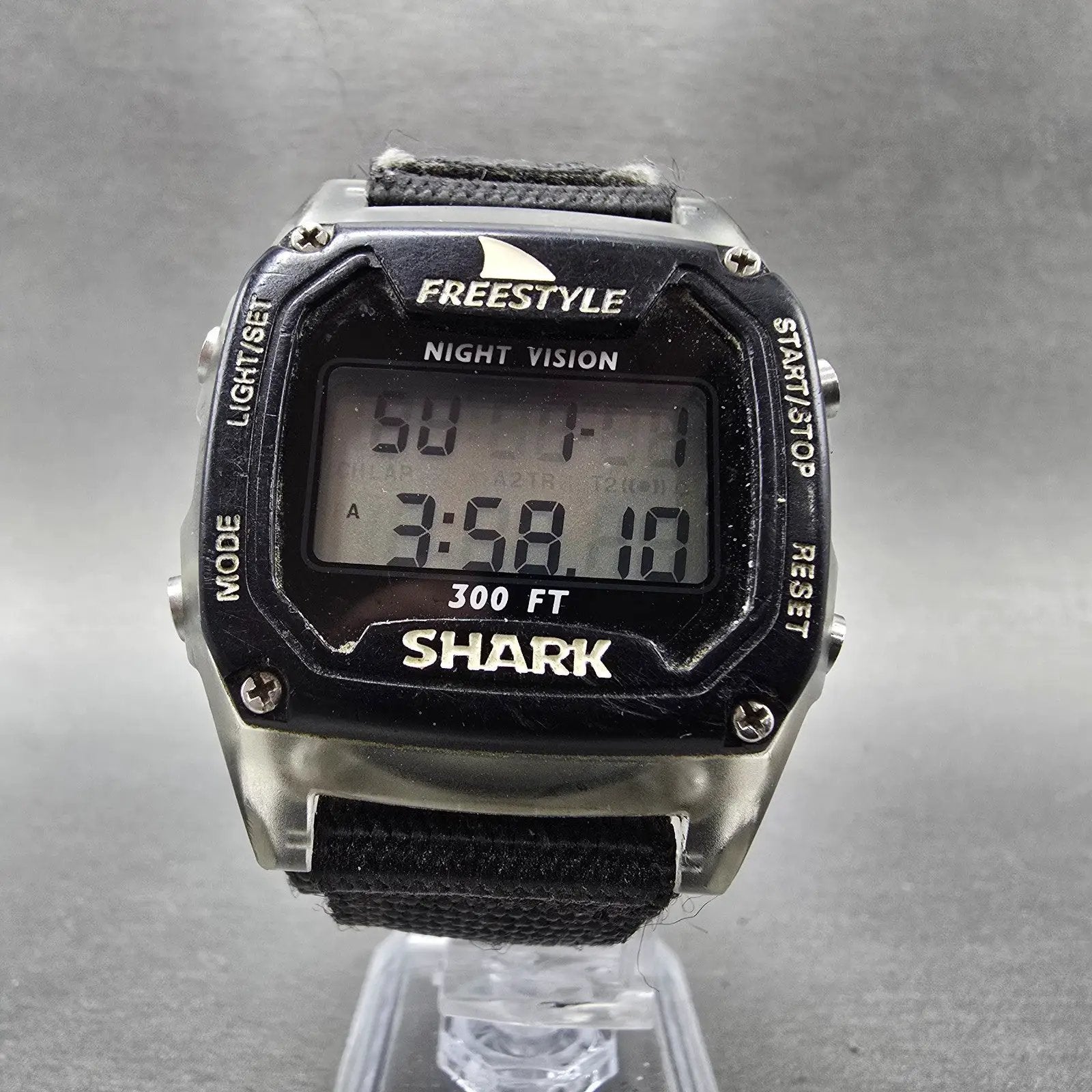 Freestyle Shark Watch Men 36mm Black Alarm Chrono Daydate Digital NewBat5