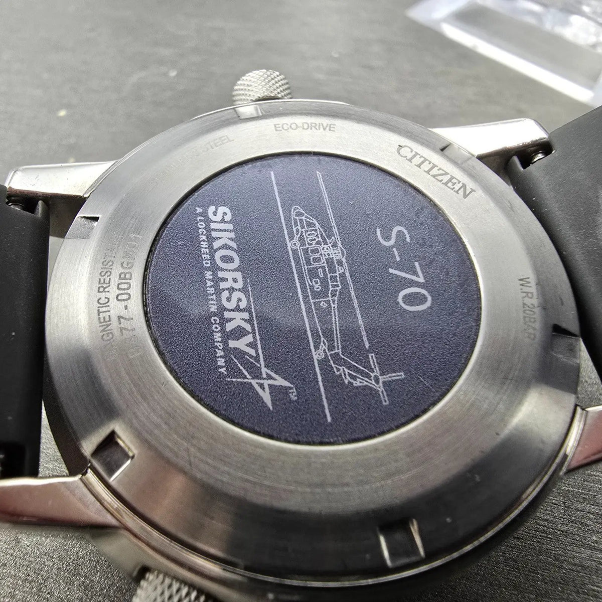 Citizen Promaster Sikorsky Watch Men 42mm Gray Dial Steel Date GMT BJ7004-43H9