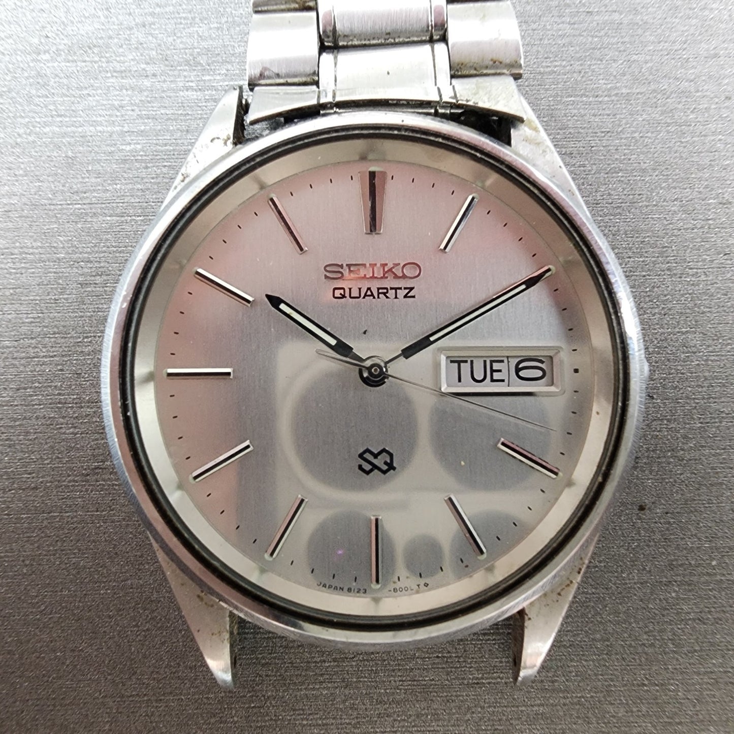 Seiko SQ Watch Men 34mm Silver Dial Silver Tone Daydate 81238009 PARTS2