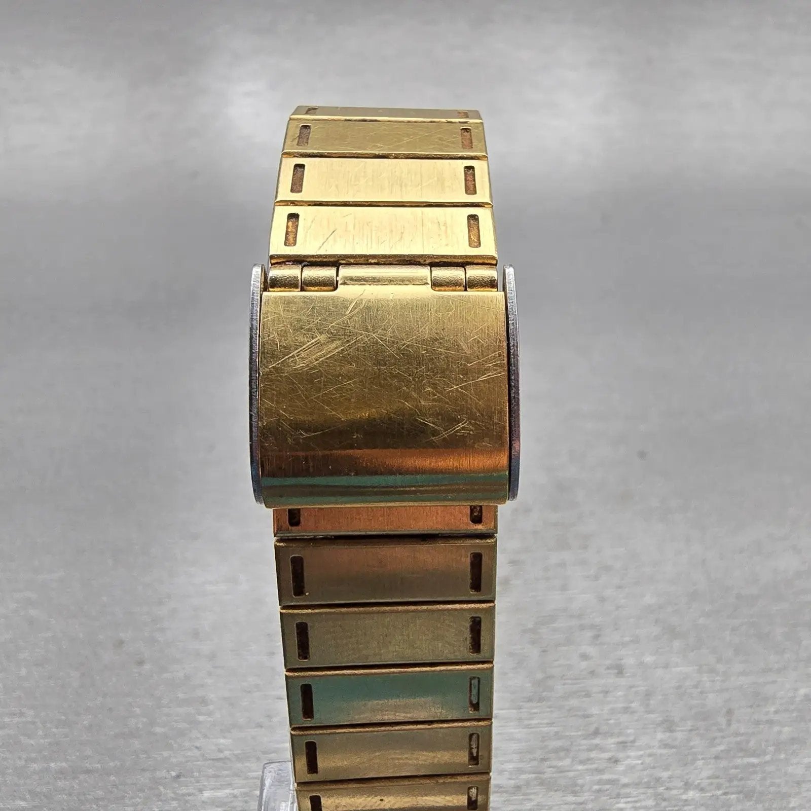 Seiko Watch Men 24mm Gold Dial Gold Tone Rectangle 5P30-5190 New Battery Vintage7