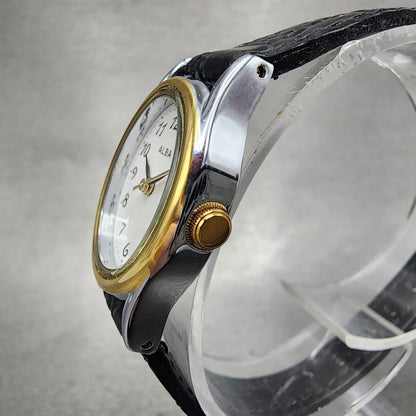 Seiko ALBA Watch Women 21mm White Dial Two Tone Oval VX01K989 New Battery2