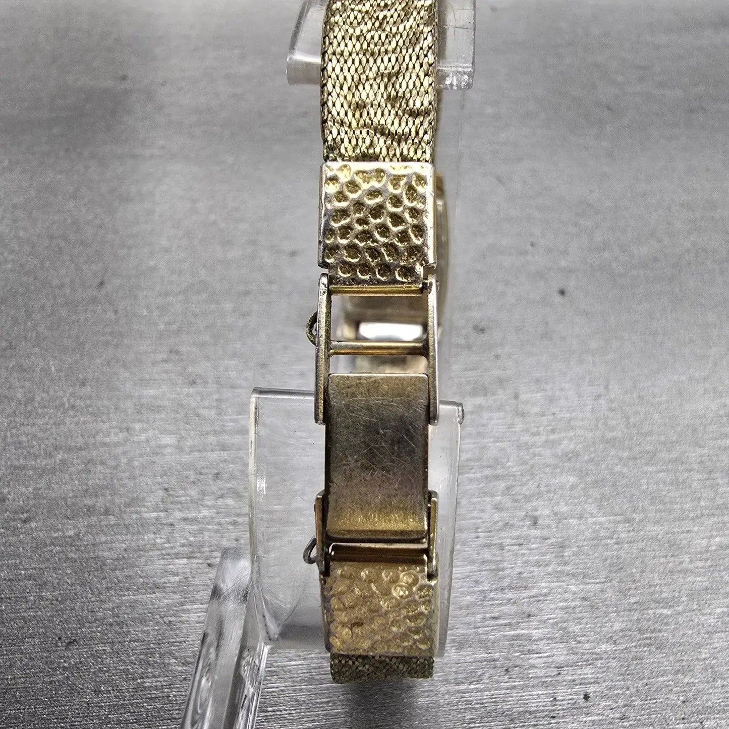 Seiko Watch Women 15mm Gold Dial Gold Tone Rectangle 11-3189 Vintage Works7